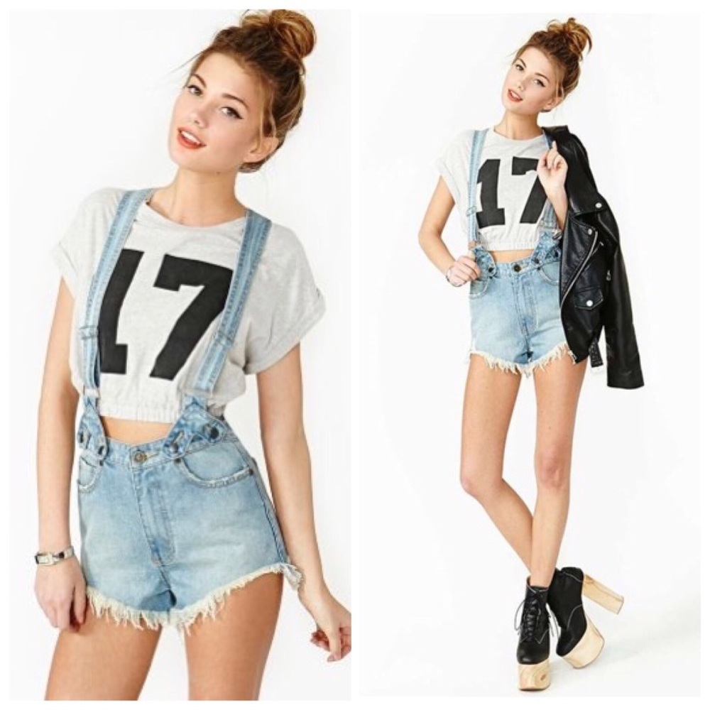 UNIF Penny Jumper Short Distress Overalls Size 27